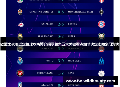 欧冠之夜临近定位球攻防博弈揭示胜负五大关键看点细节决定走向豪门对决